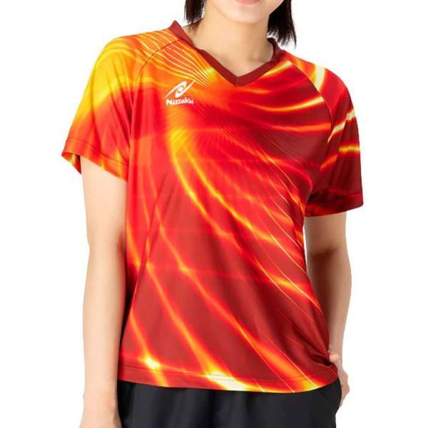 日本卓球 エディー シャツ（レッド） サイズ O NW-2215 Nittaku