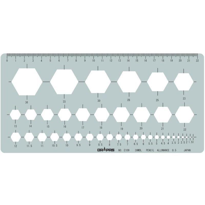 99%OFF!】ドラパス テンプレート E109 六角記号定規 31109 定規、製図用品 ドラパス テンプレート E445 フローチャート定規 H 31445