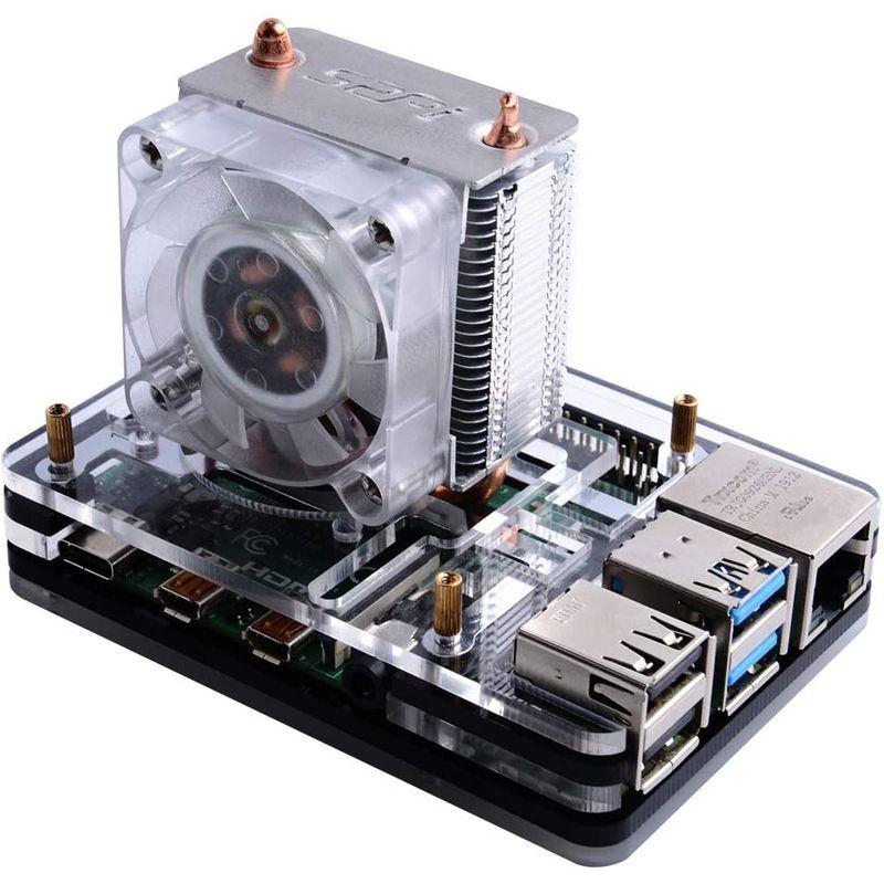 限定特価】GeeekPi Raspberry Pi 4ケース、Raspberry Piヒートシ 4ファン、CPU冷却ファン付きRaspberry Pi ベアボーン、キット WINGONEER 120mmケースファン冷却PCおよびライトアップコンピュータケース付きクールルック、長寿命CPUクーラー用ラジエーターシステム