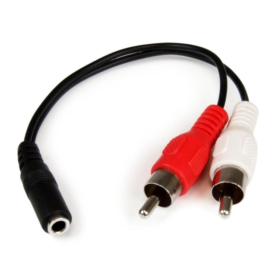 15cm ステレオオーディオAUDIO変換ケーブル 3.5mmミニジャック 3極(メス)-2x RCA(オス) MUFMRCA | 