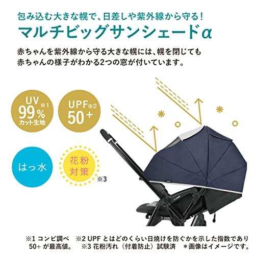 コンビ A型ベビーカー 1ヶ月から36カ月頃まで スゴカルα Light エッグショック AX フェザーグレー エッグショック搭載軽量ベビーカー エッグショック