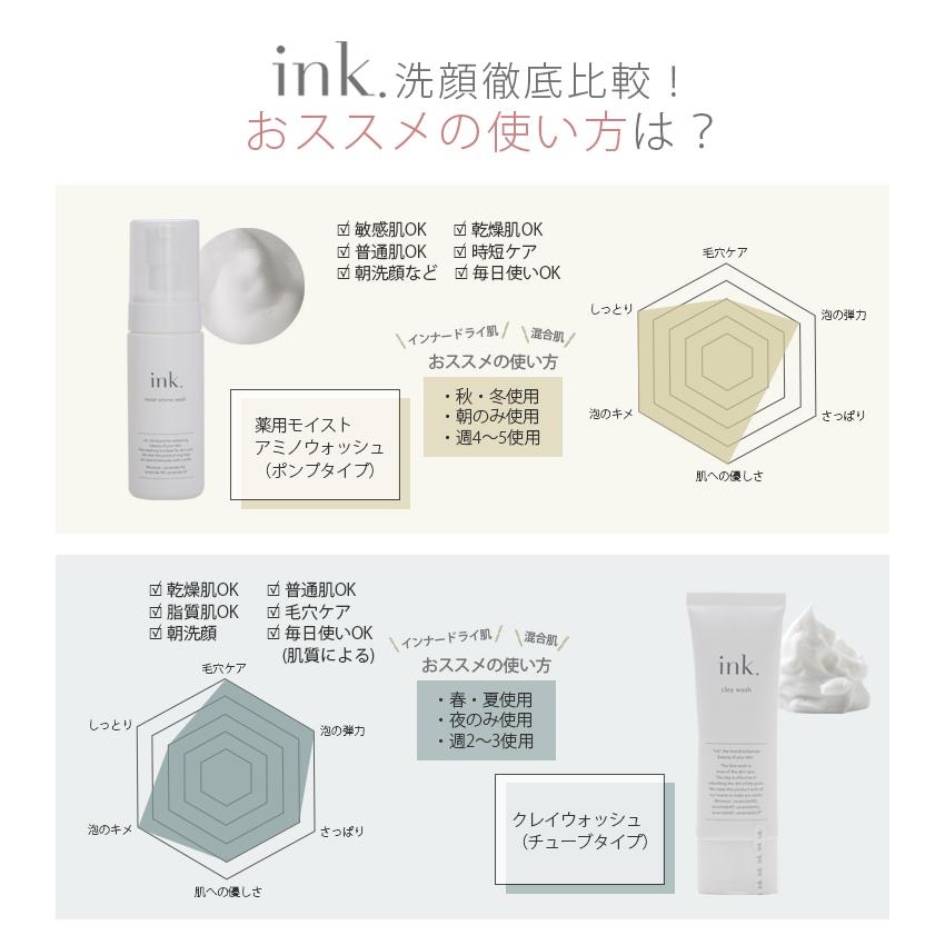 泡洗顔 セラミド極泡 アミノ酸 乾燥肌 敏感肌 なめらかクリーム泡　医薬部外品 ink. インク 薬用モイストアミノウォッシュ 無香料 150mL | ink.（スキンケア） | 10