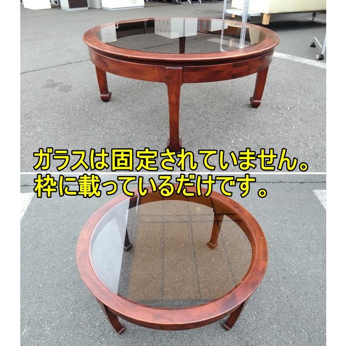 中古)(関東一部限定販売)ガラス丸テーブル センターテーブル 中古)(関東一部限定販売)ガラス丸テーブル センターテーブル