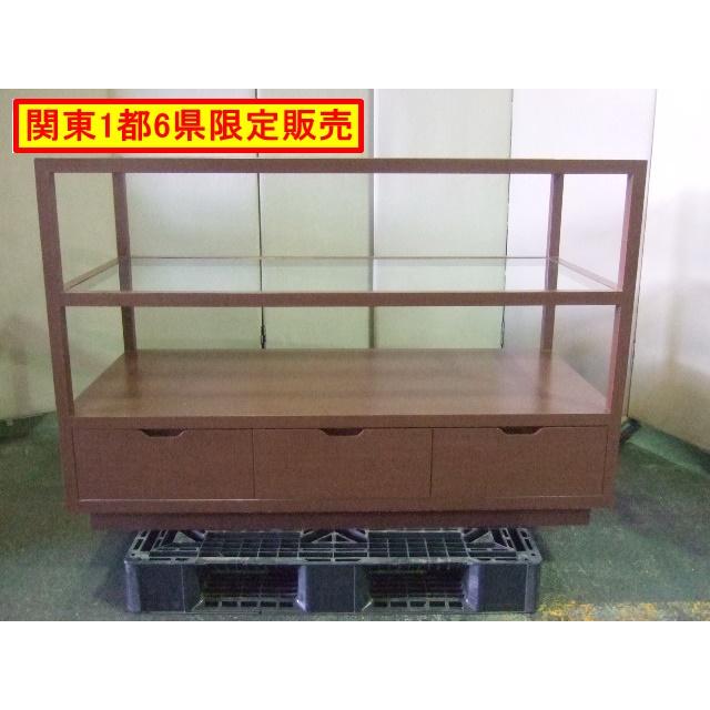 中古）（関東一部限定販売）オープンシェルフ ガラス製ディスプレイ棚 