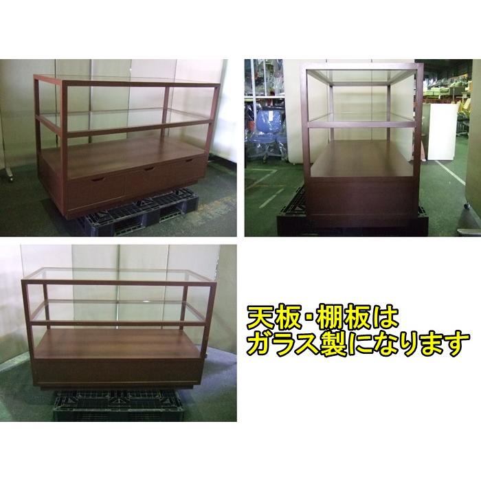 中古）（関東一部限定販売）オープンシェルフ ガラス製ディスプレイ棚 