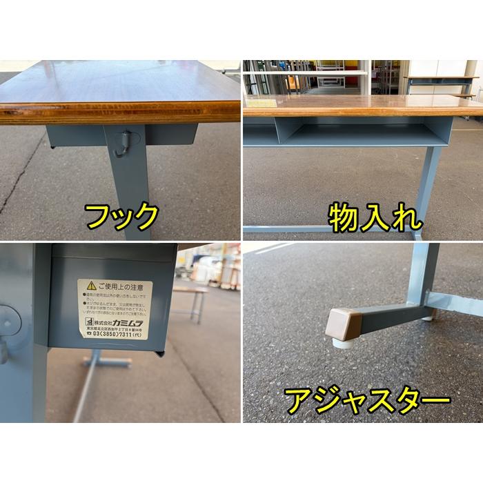 中古）（一部地域送料無料）教育施設用 2人用デスク・椅子2点セット