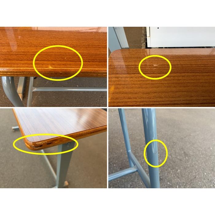 中古）（一部地域送料無料）教育施設用 2人用デスク・椅子2点セット