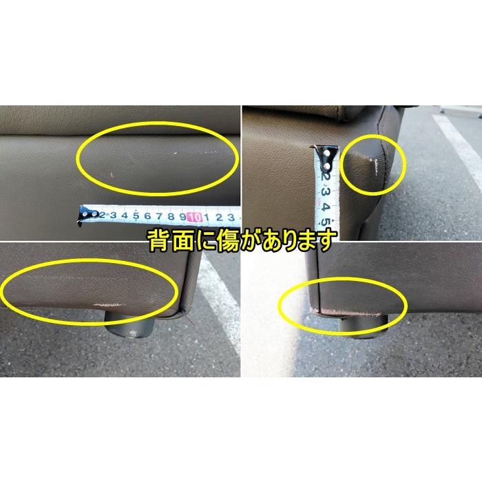 中古)(一部地域送料無料)2人掛けソファ 本革張り ダーク 中古)(一部地域送料無料)2人掛けソファ 本革張り ダーク
