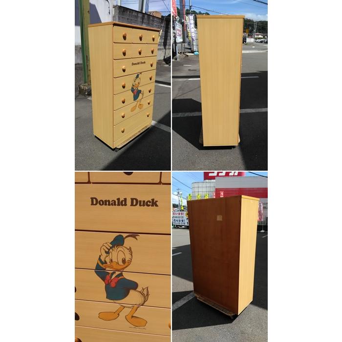 中古）（一部地域送料無料）チェスト7段 ドナルドダック柄 洋服箪笥 