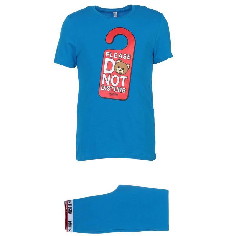 開店祝い Moschino パジャマ メンズファッション 下着 靴下 部屋着 その他下着 インナーウエア アジュールブルー 新版 Www Newmatic Ae