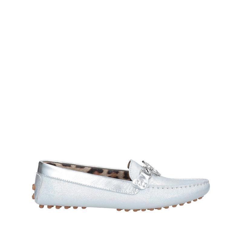 最新 ロベルト カヴァリ Roberto Cavalli モカシン レディースファッション レディースシューズ モカシン シルバー モカシン サイズ Eu 36