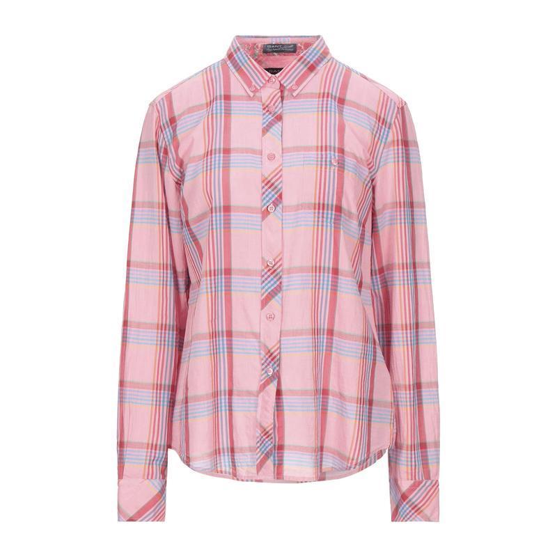 Gant チェック柄シャツ レディースファッション トップス シャツ ブラウス 長袖 パステルピンク
