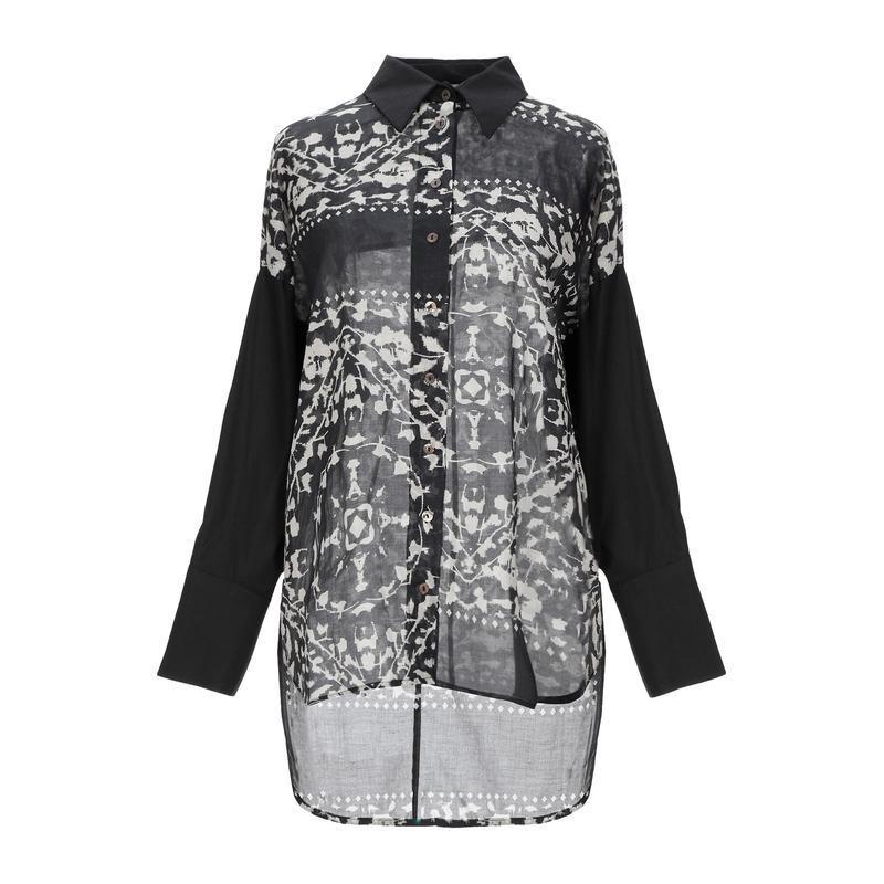 日本産 Alpha Studio 柄入りシャツ ブラウス レディースファッション トップス シャツ ブラウス 長袖 ブラック 796f6f78er3277 1440 通販 Yahoo ショッピング 安いそれに目立つ Www Skylanceronline Com
