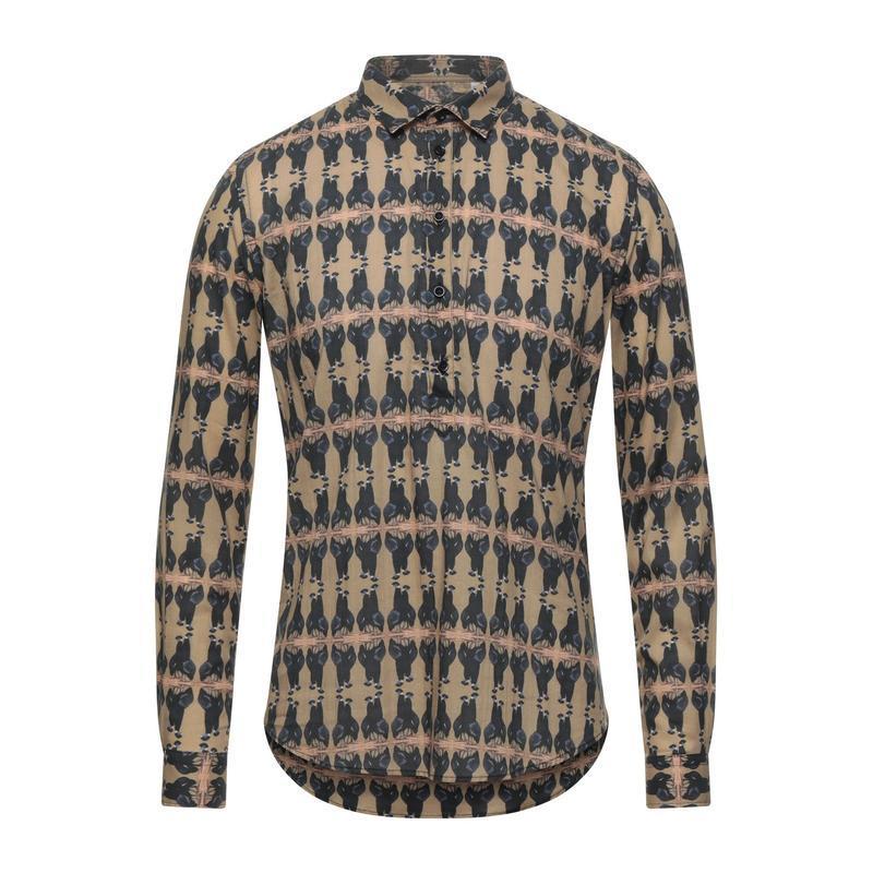 非売品 シャツ カジュアルシャツ トップス メンズファッション 柄入りシャツ Homme Alessandrini Daniele アレッサンドリーニ ダニエル サンド 長袖 長袖 サイズ 40 Gordoscoxinha Com Br