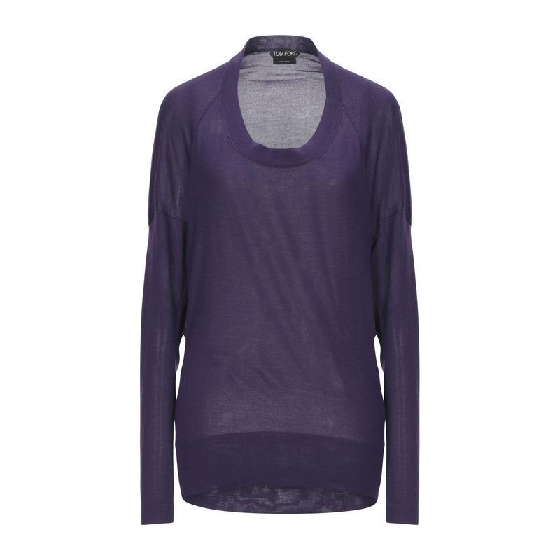 人気ブランド Tom Ford カシミヤニット レディースファッション トップス ニット セーター 長袖 パープル 国産 Sufianshawa Com