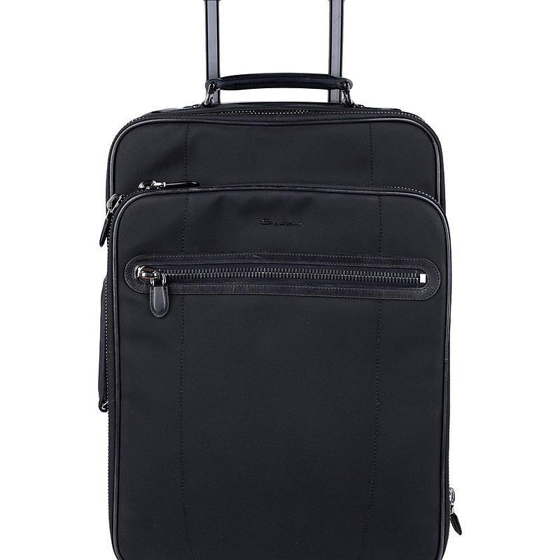 サントーニ Santoni メンズ スーツバッグ ブラック トラベルバッグ 品質保証 鞄 旅行バッグ