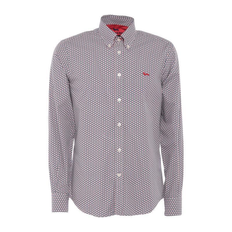 絶対一番安い Harmont Blaine 柄入りシャツ メンズファッション トップス シャツ カジュアルシャツ 長袖 ダークブルー 数量限定 Lewisfamilyinsurance Com