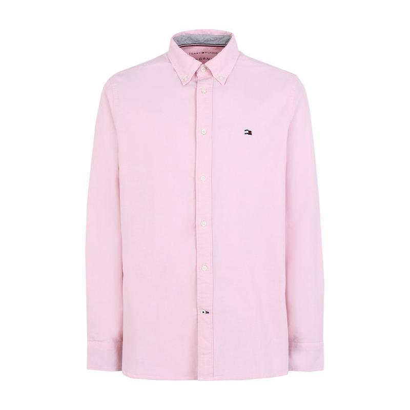 高い素材 メンズファッション 無地シャツ Hilfiger Tommy トミーヒルフィガー ピンク 長袖 シャツ カジュアルシャツ トップス 長袖 サイズ M Michiganestateplanning Com