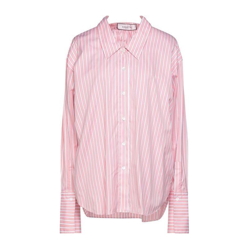 バグッタ Bagutta ストライプ柄シャツ レディースファッション トップス シャツ ブラウス 長袖 ピンク 人気デザイナー