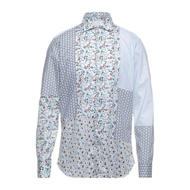同梱不可 シャツ カジュアルシャツ トップス メンズファッション 柄入りシャツ Etro エトロ ホワイト 長袖 長袖 サイズ 39 Backstagedancecenter Com