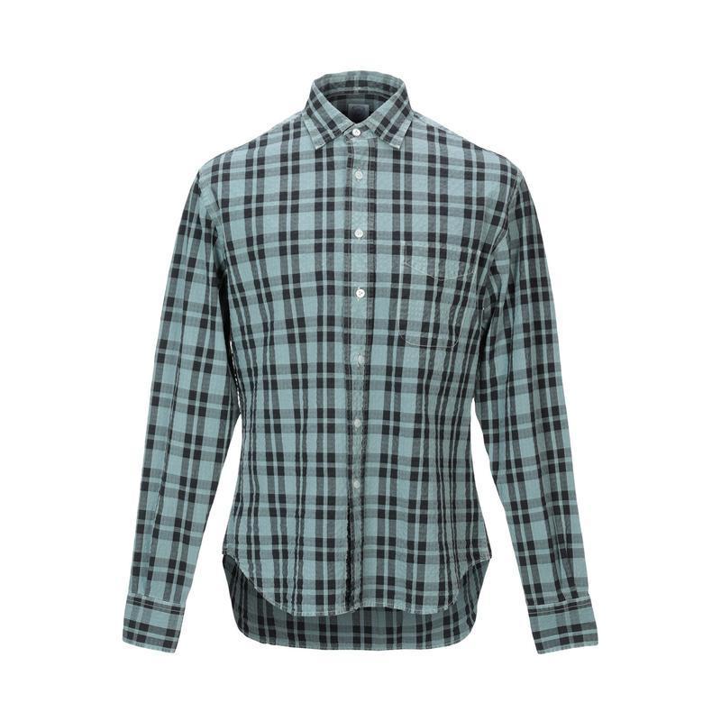 即納 最大半額 Alessandro Gherardi チェック柄シャツ メンズファッション トップス シャツ カジュアルシャツ 長袖 スカイブルー 高知インター店 Lespakigali Com