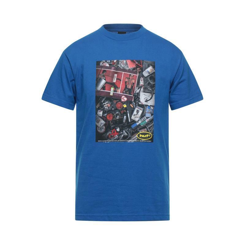 【第1位獲得！】 HUF ハフ Ｔシャツ ブルー 半袖  Tシャツ、カットソー  トップス  メンズファッション  半袖