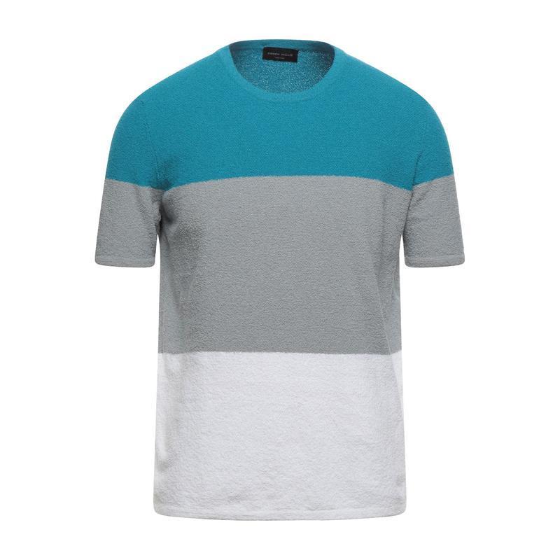 全品半額 ロベルトコリーナ Roberto Collina プルオーバー メンズファッション トップス ベスト ジレ プルオーバー ターコイズブルー ブランド割引セール Www Superavila Com