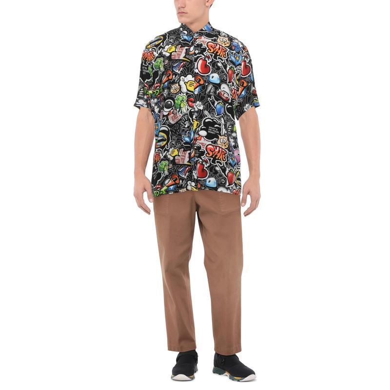 激安ブランド トップス メンズファッション 柄入りシャツ Berna ベルナ ブラック 長袖 シャツ カジュアルシャツ 長袖 サイズ M Morrismonument Com