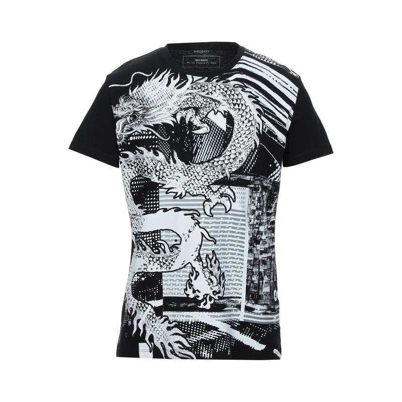 バルマン Balmain メンズ Tシャツ カットソー トップス ブラック Supersport Tn