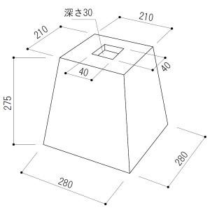 法人様宛送料半額　束石（グレー）　御影石　７寸　４号　本磨き