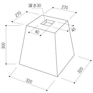 法人様宛送料半額　束石（白）　御影石　９寸　６号　本磨き