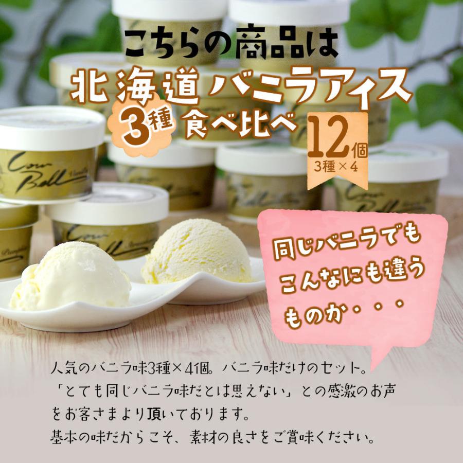 北海道 アイスクリーム ギフト カウベルアイス  3種のバニラアイスクリーム 食べ比べ 80ml×12個セット スイーツ お取り寄せ 北海道 十勝 |  | 03