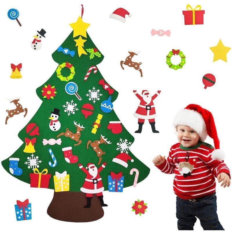 Zoyubs クリスマス 飾り 壁掛け フェルトクリスマスツリー クリスマス 飾り付け オーナメント 布絵本 フェルト布 クリスマス 飾り 独特の素材