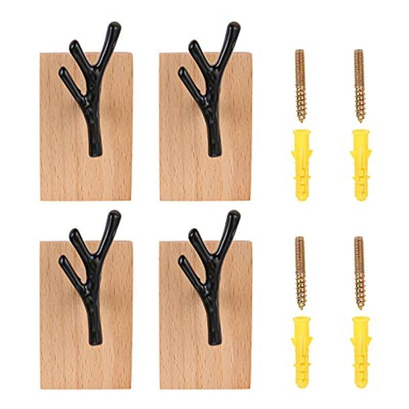 木製フック 4個セット ウォールフック おしゃれフック 壁掛けフック コート 洋服掛け ウォールハンガー 帽子掛け 装飾用壁掛けフック 玄関 Gyuecky7t9 フック マグネット 画鋲 Editorialdismes Com
