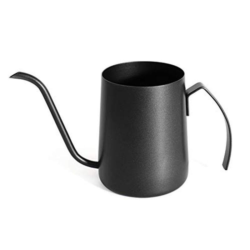 Kslong コーヒーポット コンパクト かわいい ハンドパンチポット ブラックポット ih対応 (ブラック、350ml)