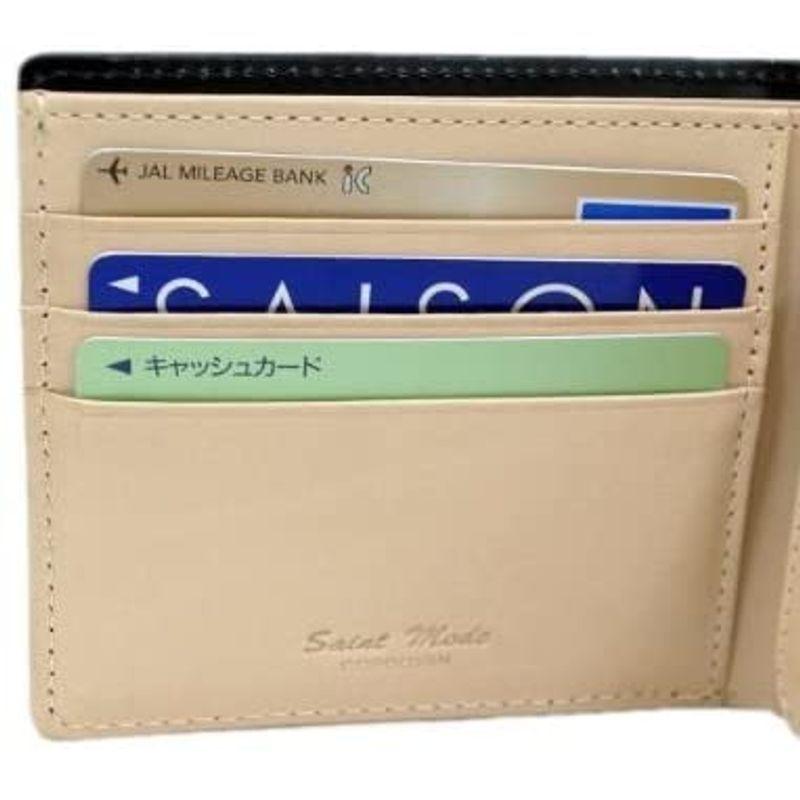Saint Mode（セイントモード）国産コードバン(馬尻革)×本ヌメ革財布(BOX型小銭入付二つ折財布） (ブルー) Mode セイントモード 国産コードバン 馬尻革 ×本ヌメ革財布 BOX型小銭入付二つ折財布 ブルー