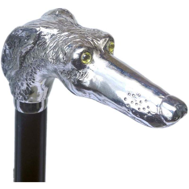 ヨーロッパインテリア カサピース イタリア製 ステッキ シルバー グレイハウンド 犬 長さ調節可能 ファッション 木製 杖 ott-4316 J1287543704(11248円)