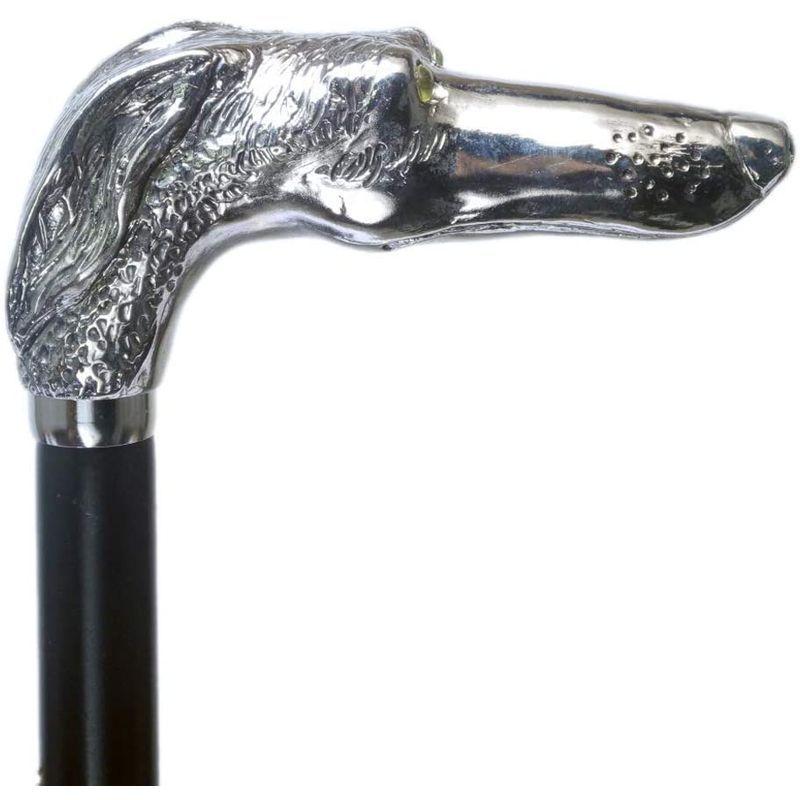 ヨーロッパインテリア カサピース イタリア製 ステッキ シルバー グレイハウンド 犬 長さ調節可能 ファッション 木製 杖 ott-4316 J1287543704(11248円)