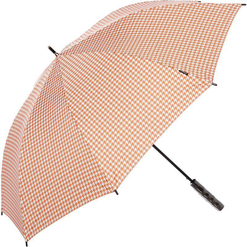 キャスコ(Kasco) ゴルフ傘 Kasco 千鳥柄晴雨兼用ワンタッチ日傘 SBU-028 ホワイト/オレンジ 重量:300g Kasco ゴルフ傘 千鳥柄晴雨兼用ワンタッチ日傘 SBU ホワイト/オレンジ 重量 300g
