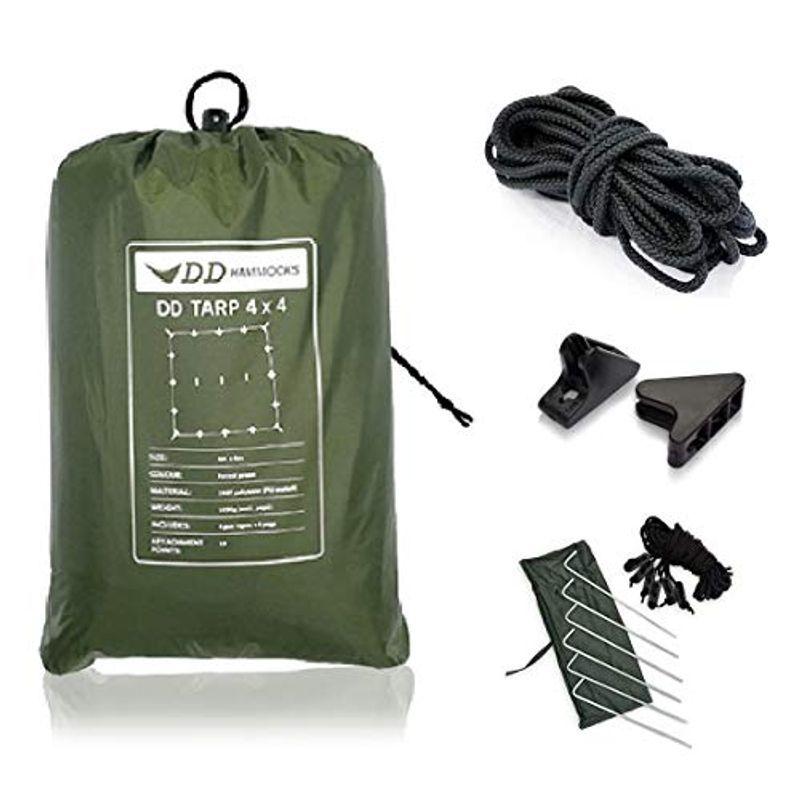 DDタープ 4x4 設営に便利なセット DD Tarp タープ 4X4 & DD Cord コード (10m) & Ridgeline Lo