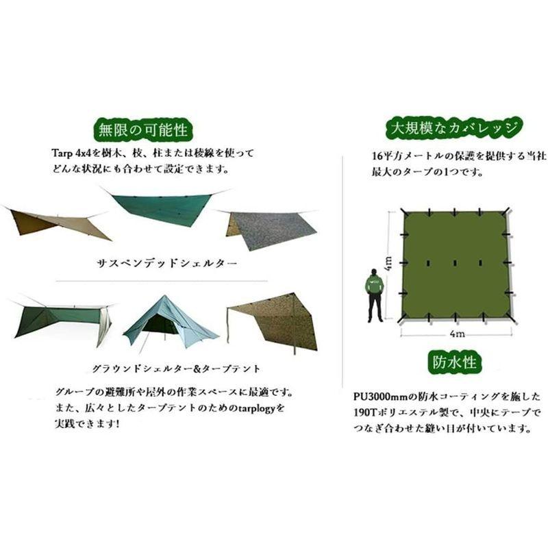 DDタープ 4x4 設営に便利なセット DD Tarp タープ 4X4 & DD Cord コード (10m) & Ridgeline Lo タープ IQ1100908847(9618円)