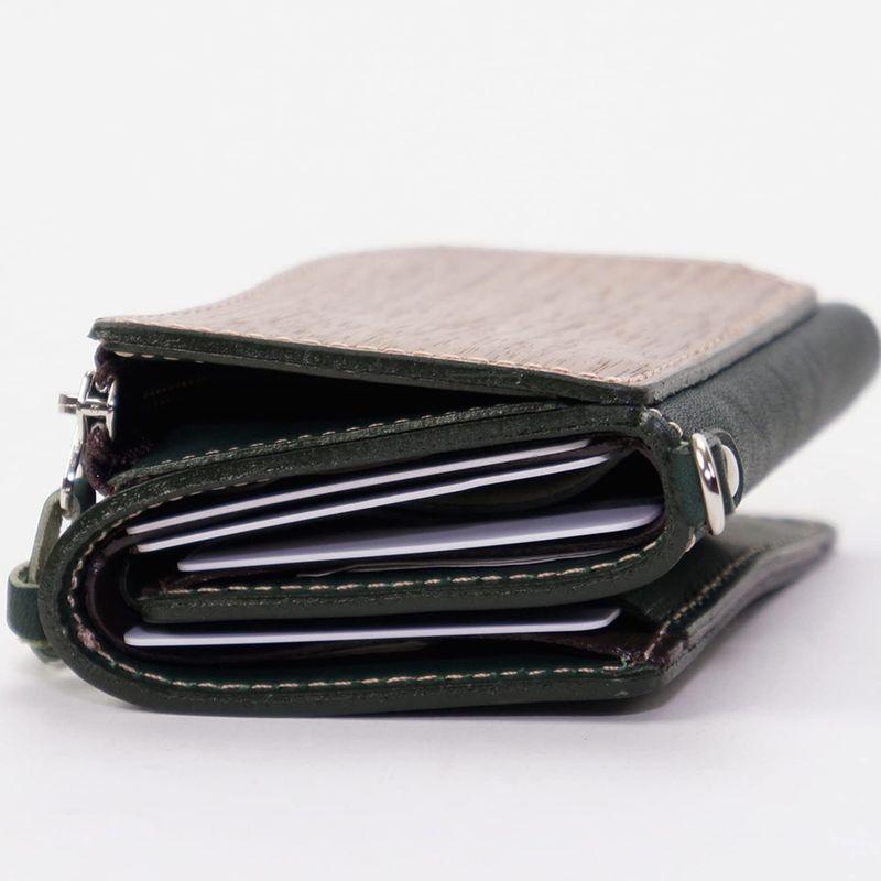 メーカー公式直営店 tri fold wallet 財布 小さい 大容量 コインケース 本革 天然木 ウッド レザー 日本製 マスタード 財布、帽子、ファッション小物
