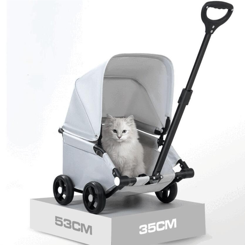 小型犬用ペットカート 折りたたみ式 軽量コンパクト ラバーキャスター