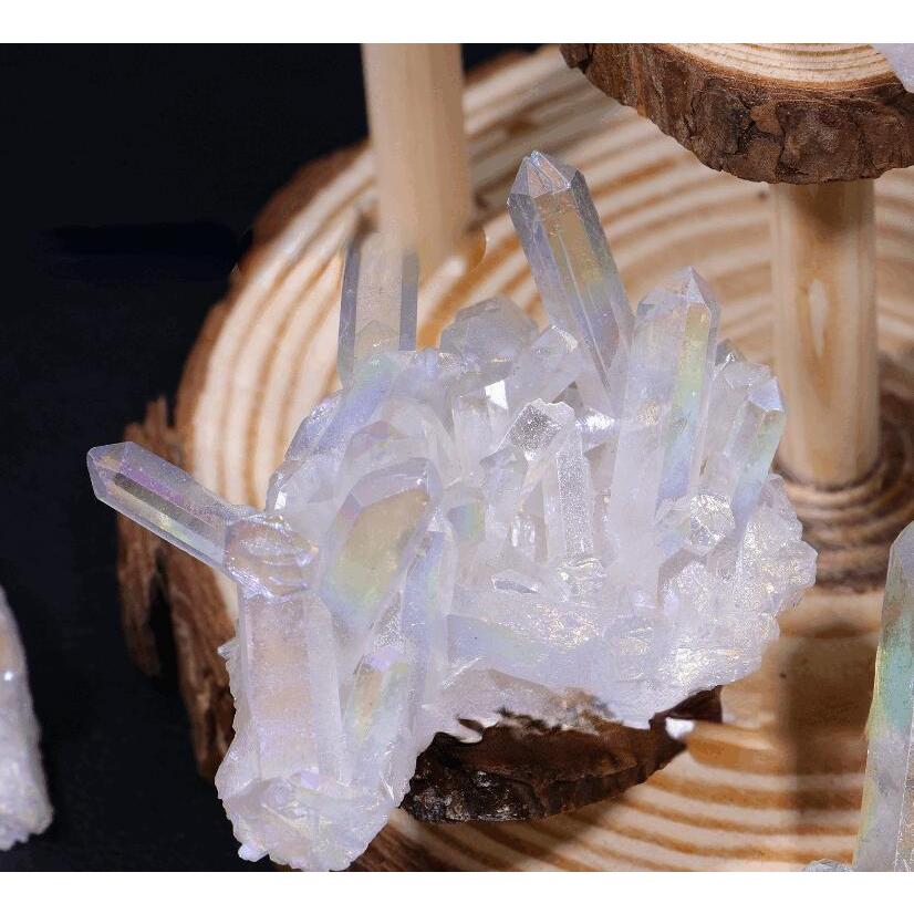 天然水晶 電気メッキ クリスタルクラスター|多彩な結晶 インテリア