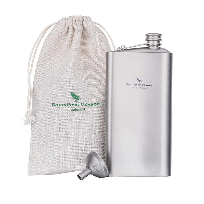 純チタン製 ワインボトル 200ml・250ml 漏斗付き 携帯用ミニ酒壺 超軽量 サビに強い キャンプ ピクニック お花見の画像