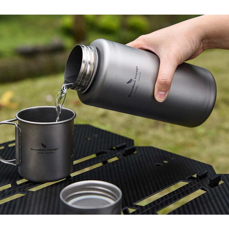 純チタン製ウォーターボトル 1L 超軽量・サビに強い|登山 キャンプ