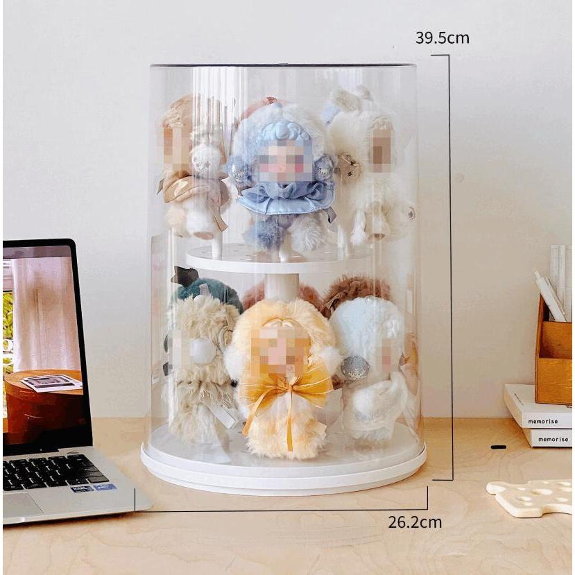 ラブブ専用360°回転式アクリル展示ケース 防塵フィギュア収納ボックス
