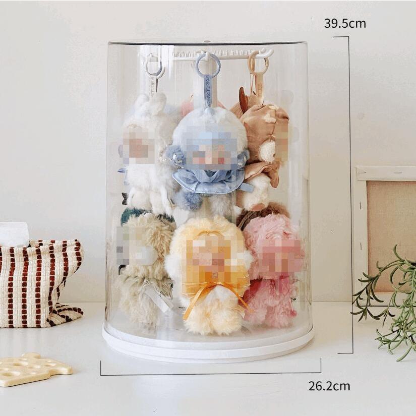ラブブ専用360°回転式アクリル展示ケース 防塵フィギュア収納ボックス