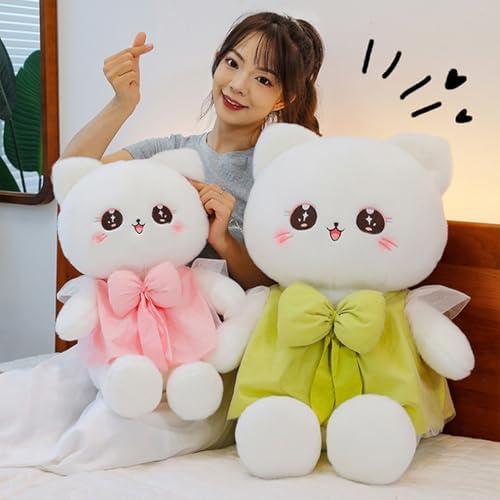 猫ぬいぐるみ 抱き枕 35cm ふわふわクッション グリーン おもちゃ 誕生日プレゼント 子ども用 シンプルおしゃれ_8