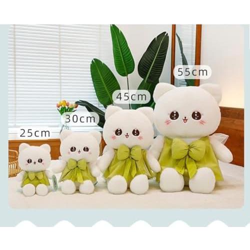 猫ぬいぐるみ 抱き枕 35cm ふわふわクッション グリーン おもちゃ 誕生日プレゼント 子ども用 シンプルおしゃれ_10